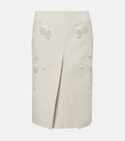 Jacques Wei Embellished low-rise cotton-blend midi skirt