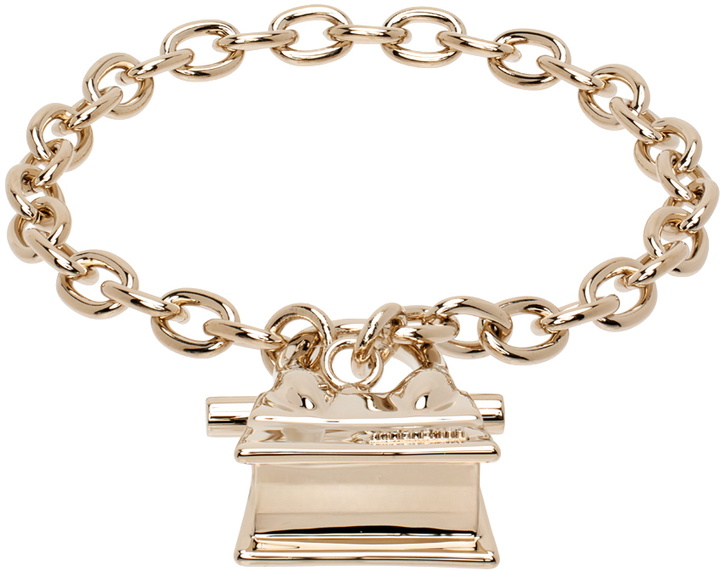 Photo: JACQUEMUS Gold Le Raphia 'Le bracelet Chiquito Barre' Bracelet
