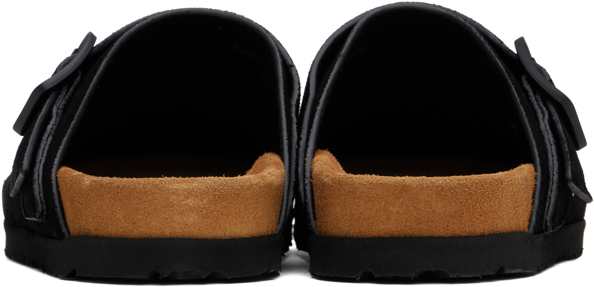 ★Palm Angels★ロゴ カフ レザー ミュール Palm Angels Black Logo Calf Leather Mules Palm Angels
