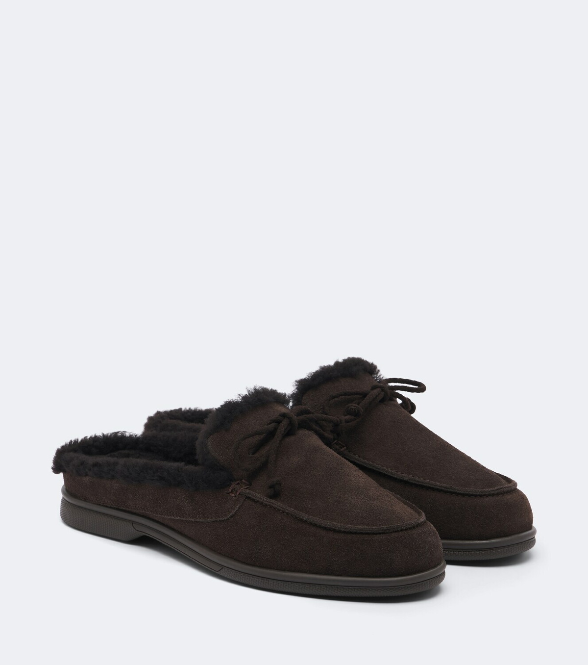 Yves Salomon Shearling-lined suede mules