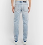 Balmain - Tapered Distressed Denim Jeans - Men - Blue