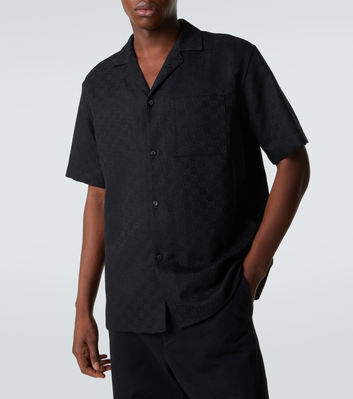 Gucci GG Canvas linen-blend bowling shirt