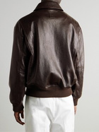 LOEWE - Textured-Leather Jacket - Brown