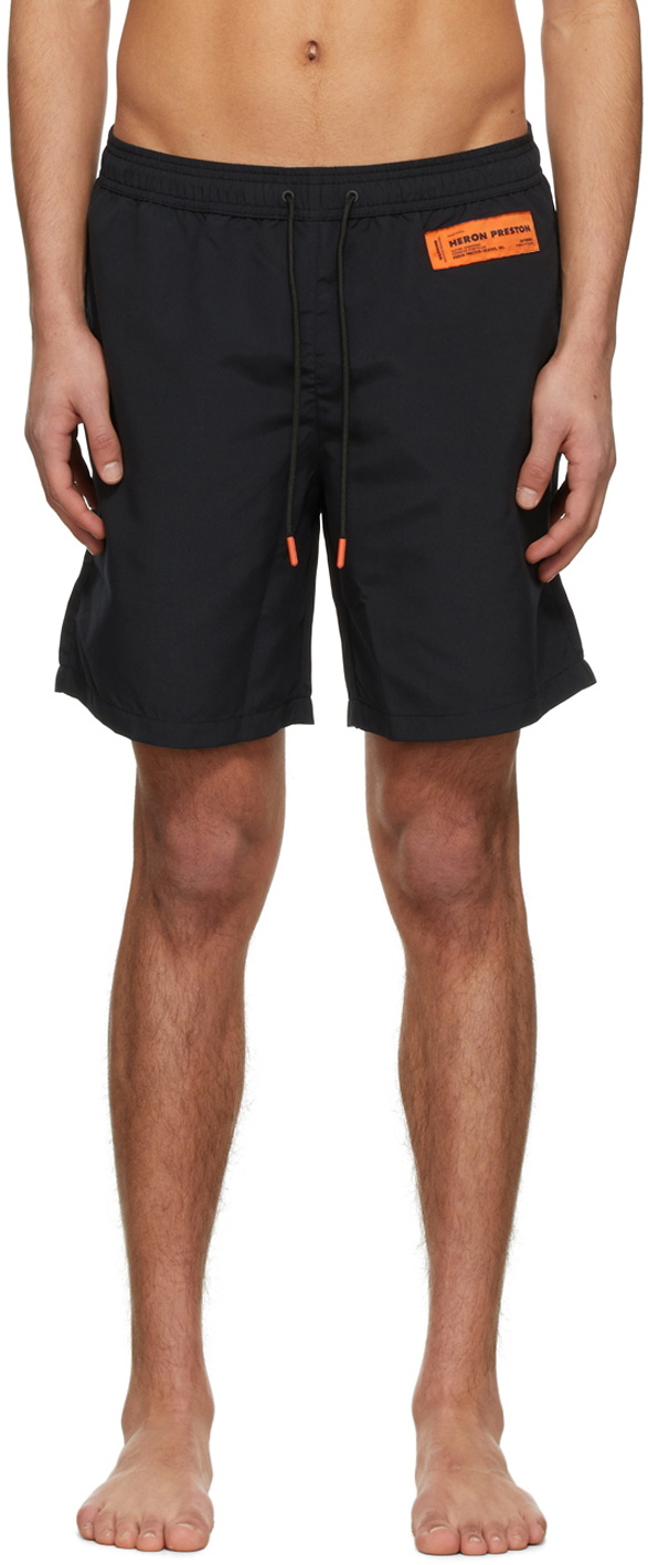 Heron Preston Black Polyester Swim Shorts Heron Preston