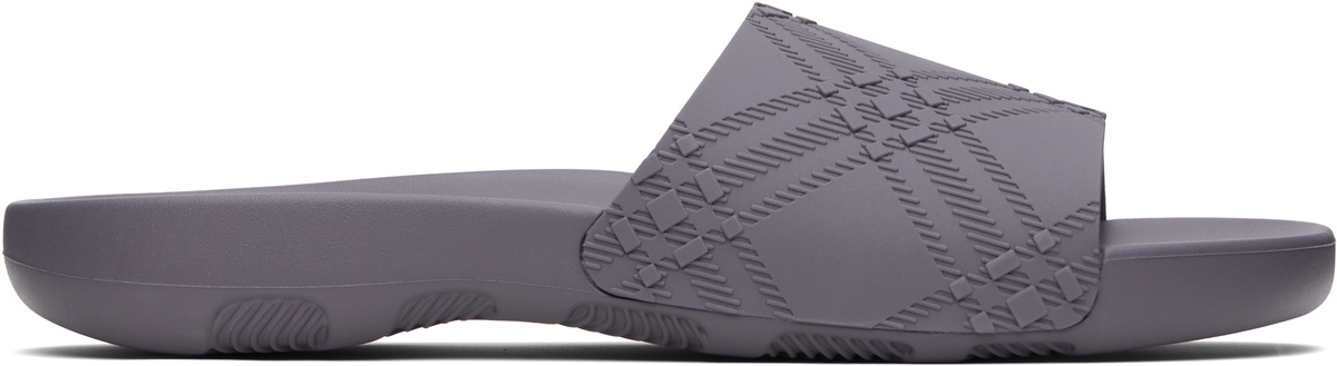 Burberry Black Sliced Check Slides Burberry