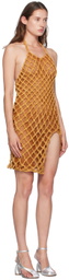 Isa Boulder Orange Halter Neck Midi Dress