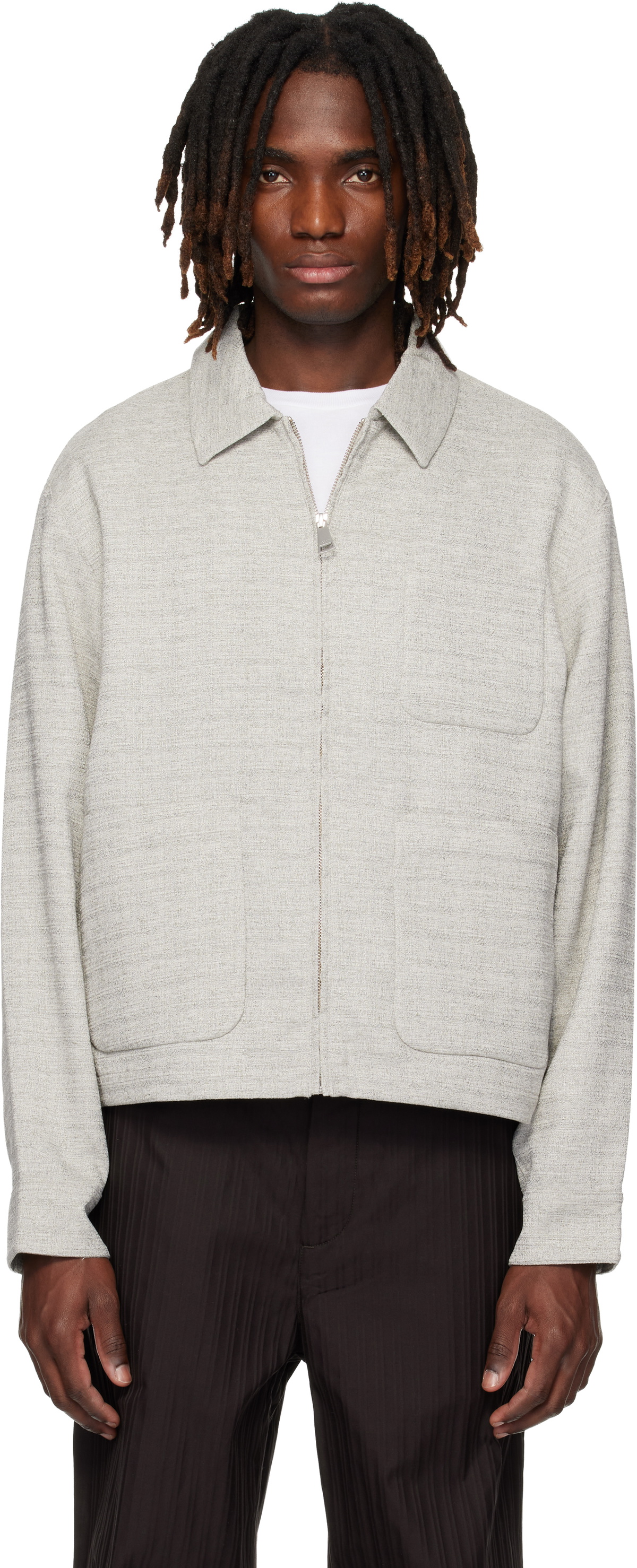 Lacoste Gray Short Textured Jacket