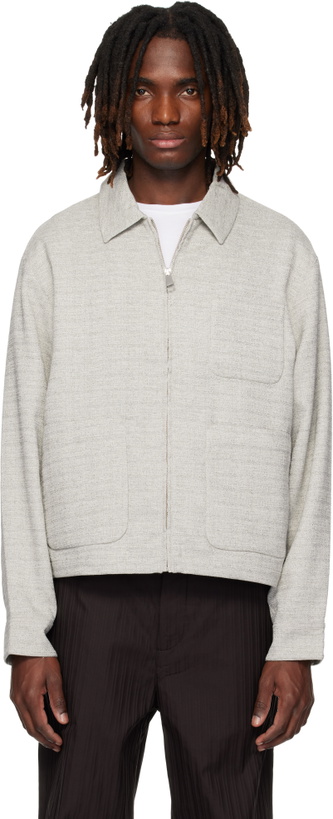 Photo: Lacoste Gray Short Textured Jacket