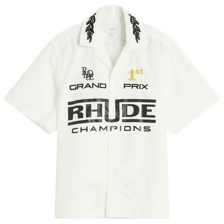 Photo: Rhude Men's Champions Snap Shirt in Cream