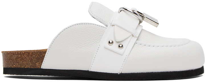 Photo: JW Anderson White Padlock Mules