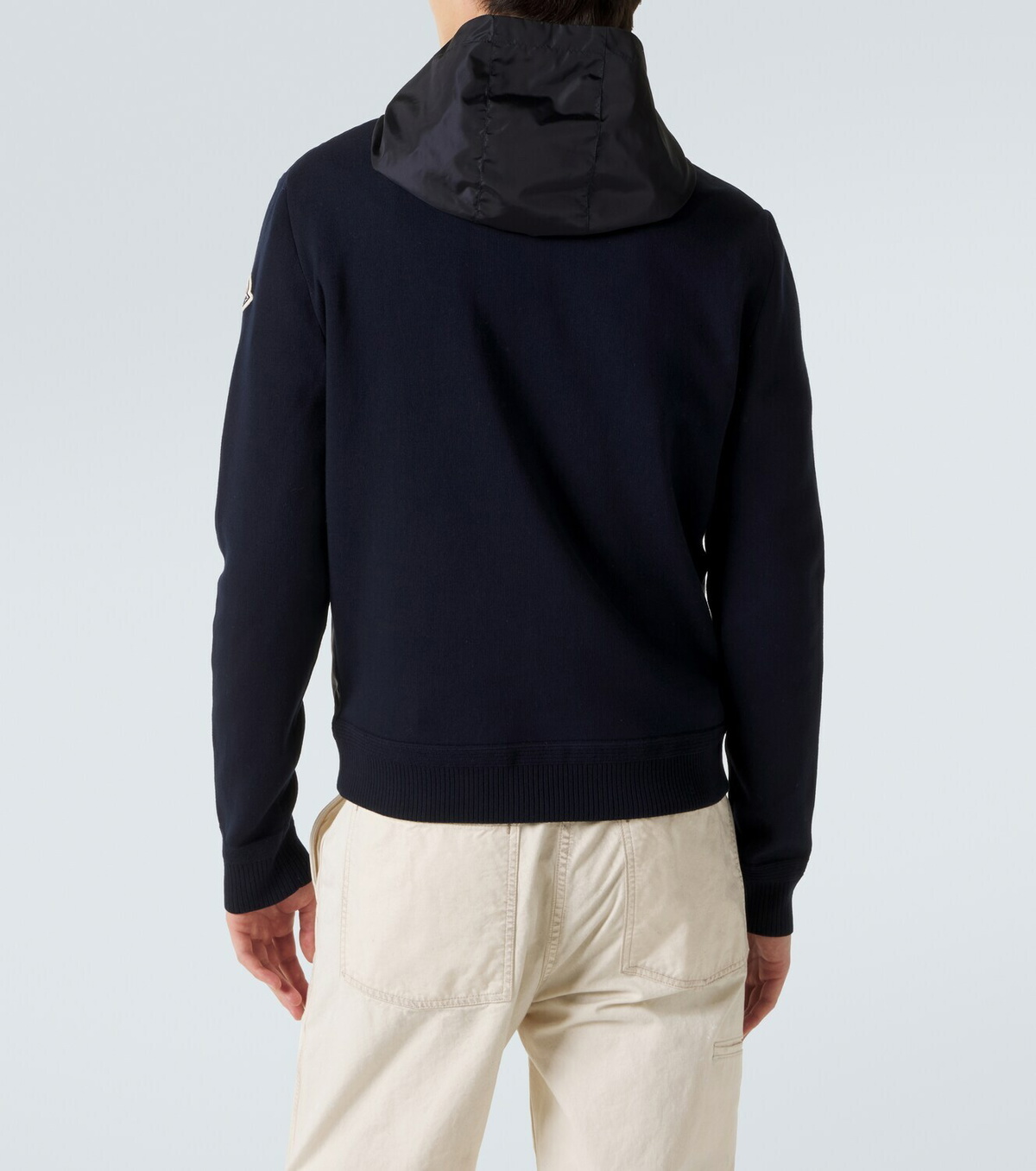 Moncler Tricot hooded cotton-blend jacket