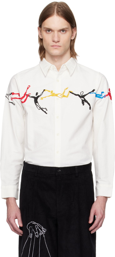 Photo: KidSuper White Embroidered Figures Shirt