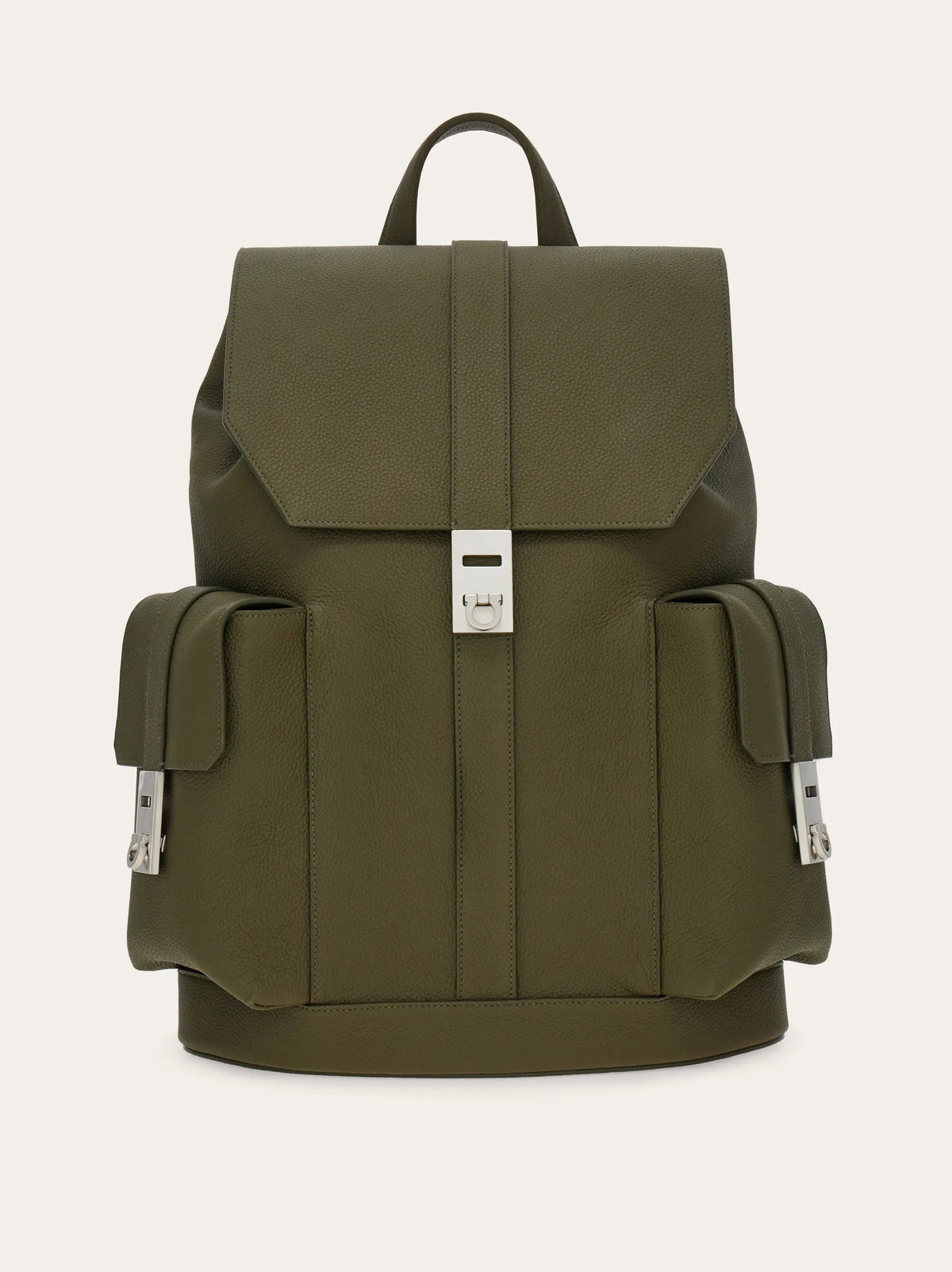 Ferragamo Mens Utility backpack with Hug buckles in Green