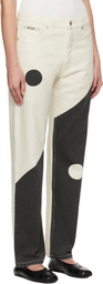 Moschino Off-White & Black Iconic Archive Tao Jeans