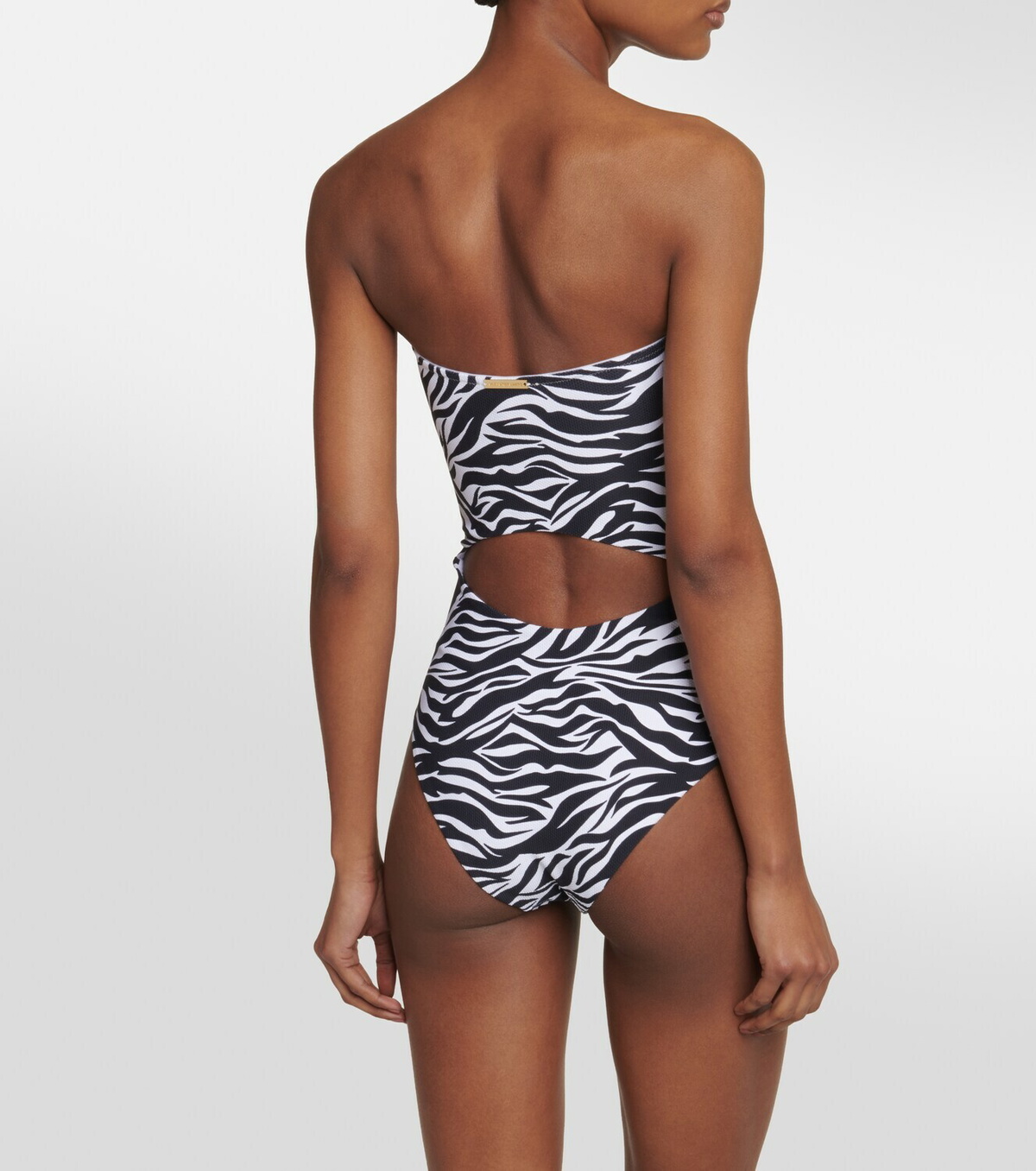 Alexandra Miro Anya zebra-print cutout swimsuit