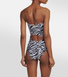 Alexandra Miro Anya zebra-print cutout swimsuit