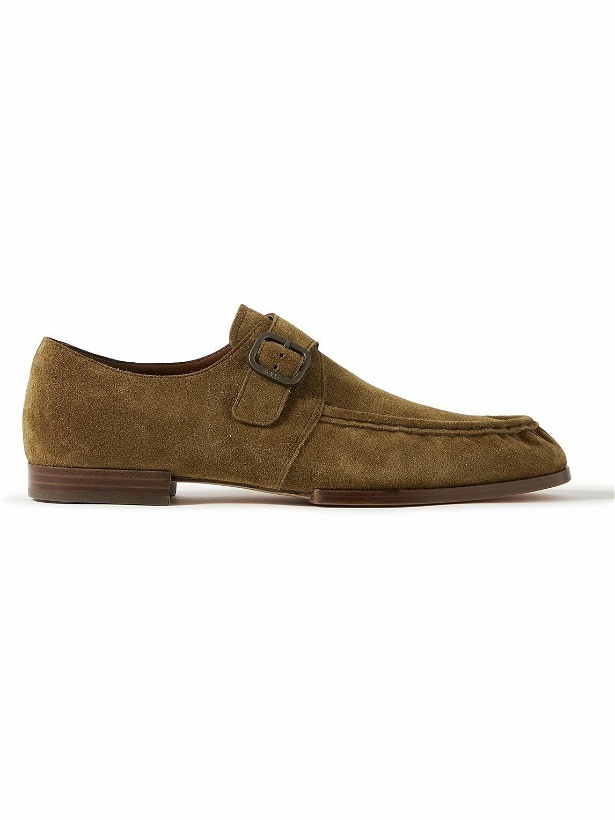 Photo: Tod's - Suede Monk-Strap Shoes - Brown