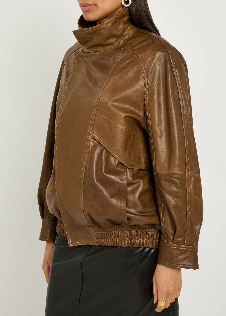 Nour Hammour Ariste Leather Bomber Jacket No Colour