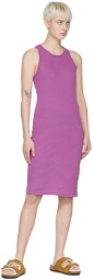 Raquel Allegra Purple Cotton Mini Dress