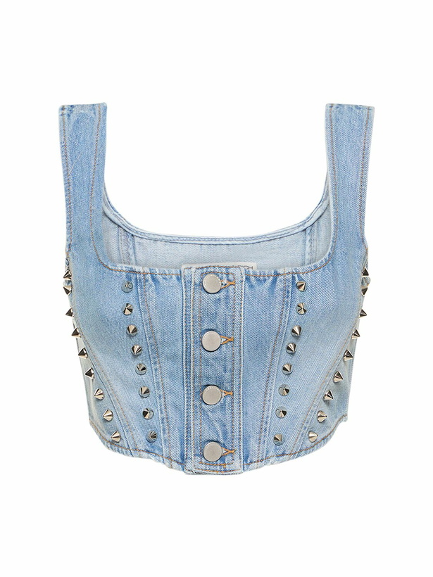 Photo: ALESSANDRA RICH - Studded Denim Crop Corset