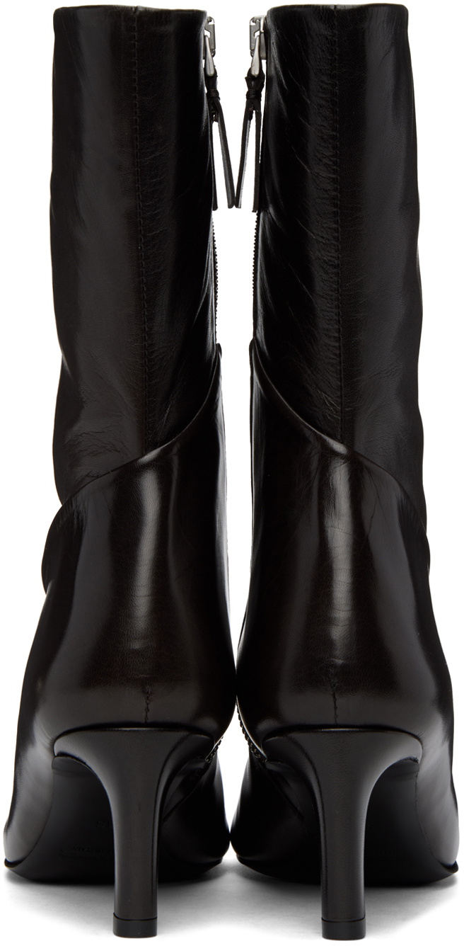 Jil Sander Black Leather Ankle Boots Jil Sander
