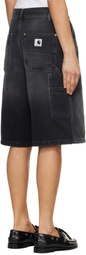 Carhartt Work In Progress Black Nixon Double Knee Denim Shorts