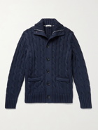 ALEX MILL - Cable-Knit Cotton Cardigan - Blue