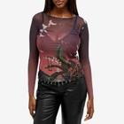 3.Paradis Women's Mesh Round Neck Ladder Shirt in Gradient