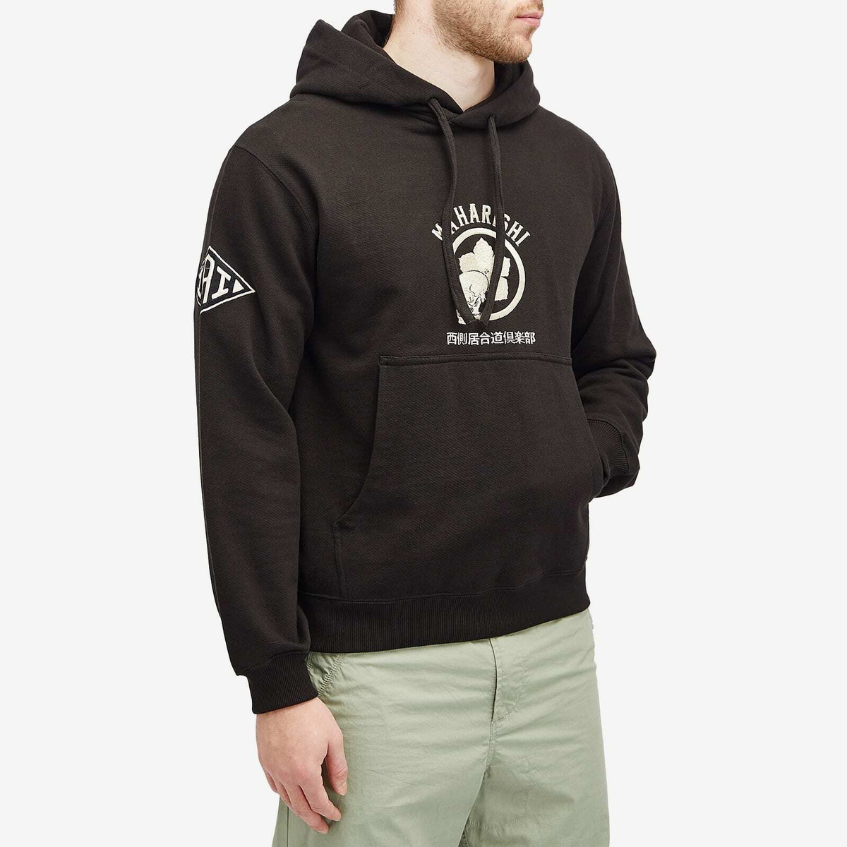 Maharishi Men's Kamon Embroidered Hoodie in Black