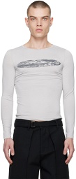 Serapis Gray Printed Long Sleeve T-Shirt