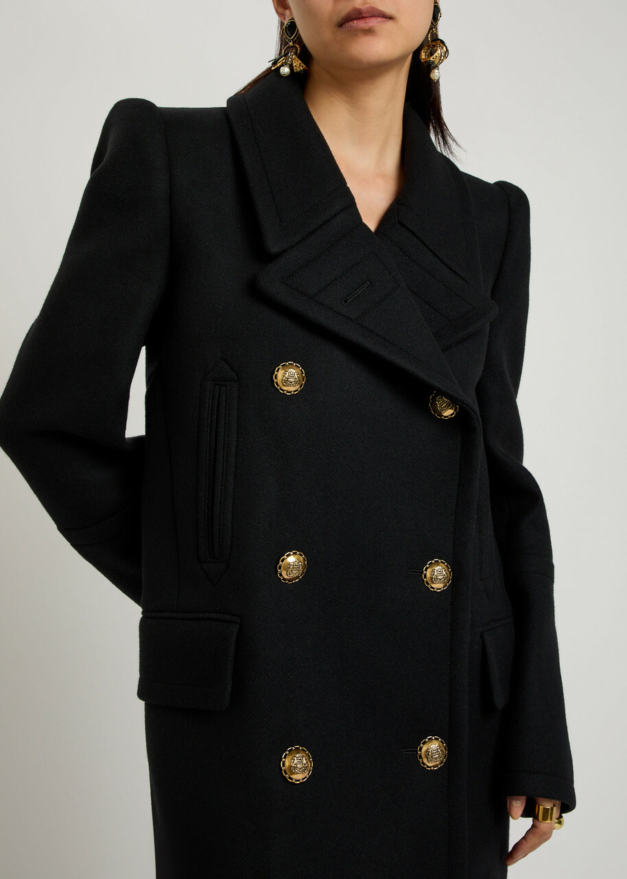 Zimmermann Hypnotic Double-breasted Wool-blend Coat Black