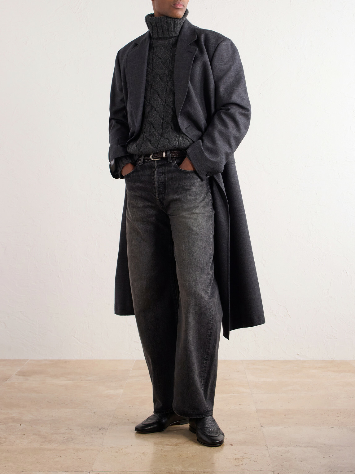 N.PEAL - Cashmere Cable-Knit Rollneck Sweater - Gray