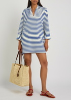 Polo Ralph Lauren Striped Cotton Mini Tunic Dress Blue