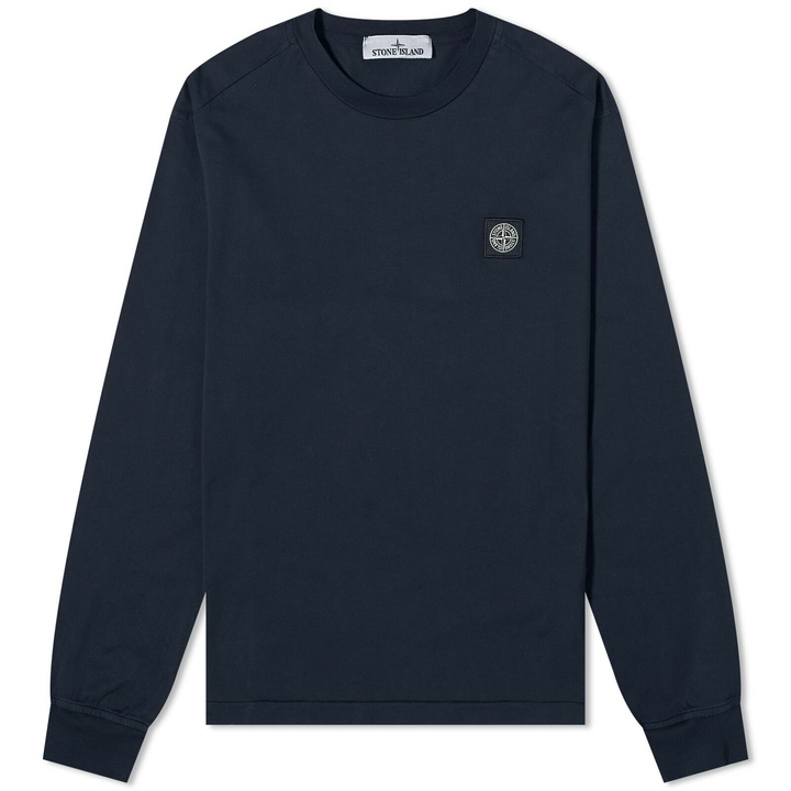 Photo: Stone Island Men's Long Sleeve Patch T-Shirt in Navy