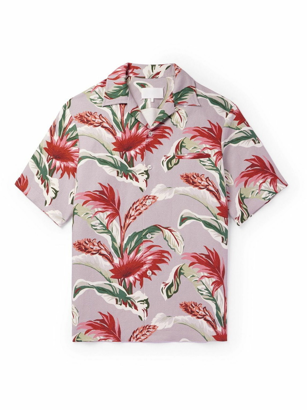 Photo: Maison Margiela - Camp-Collar Printed Linen and Cotton-Blend Shirt - Pink