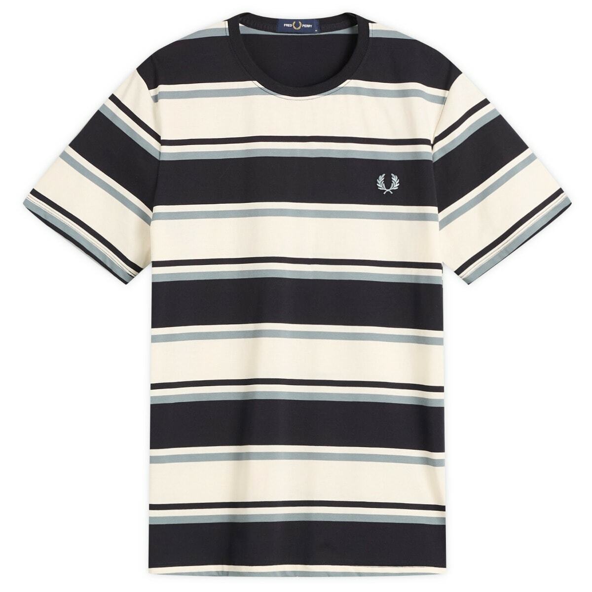 Fred Perry Men's Bold Striped T-Shirt in Navy