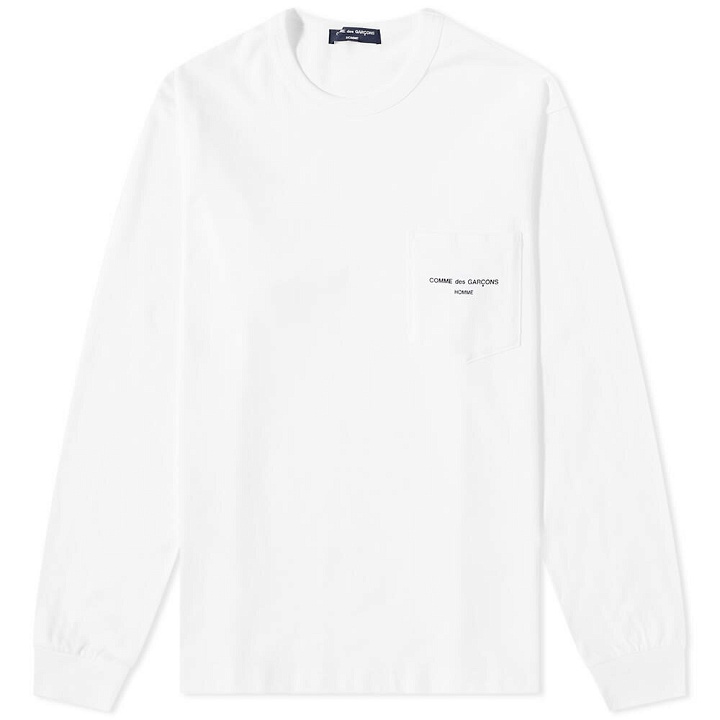 Photo: Comme des Garçons Homme Men's Long Sleeve Logo Pocket T-Shirt in White