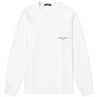 Comme des Garçons Homme Men's Long Sleeve Logo Pocket T-Shirt in White