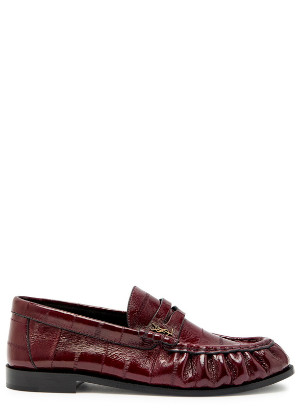 Photo: Saint Laurent Le Loafer 15 Glossed Leather Loafers Burgundy