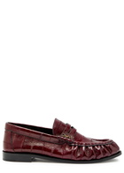 Saint Laurent Le Loafer 15 Glossed Leather Loafers Burgundy