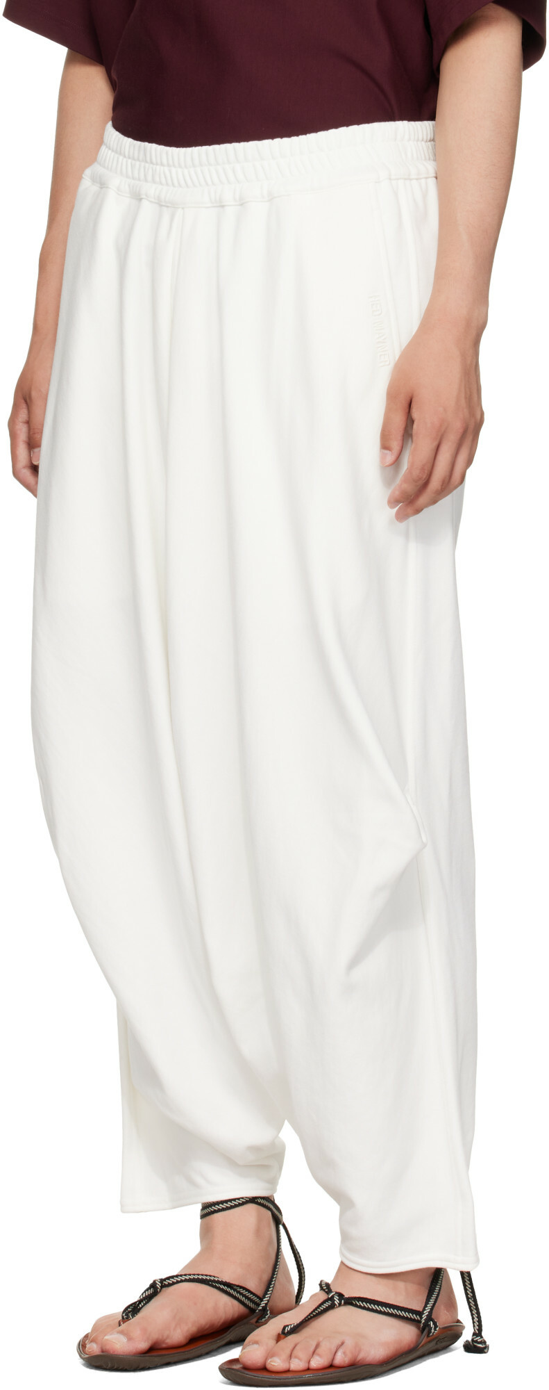 Hed Mayner Off-White Embroidered Sweatpants