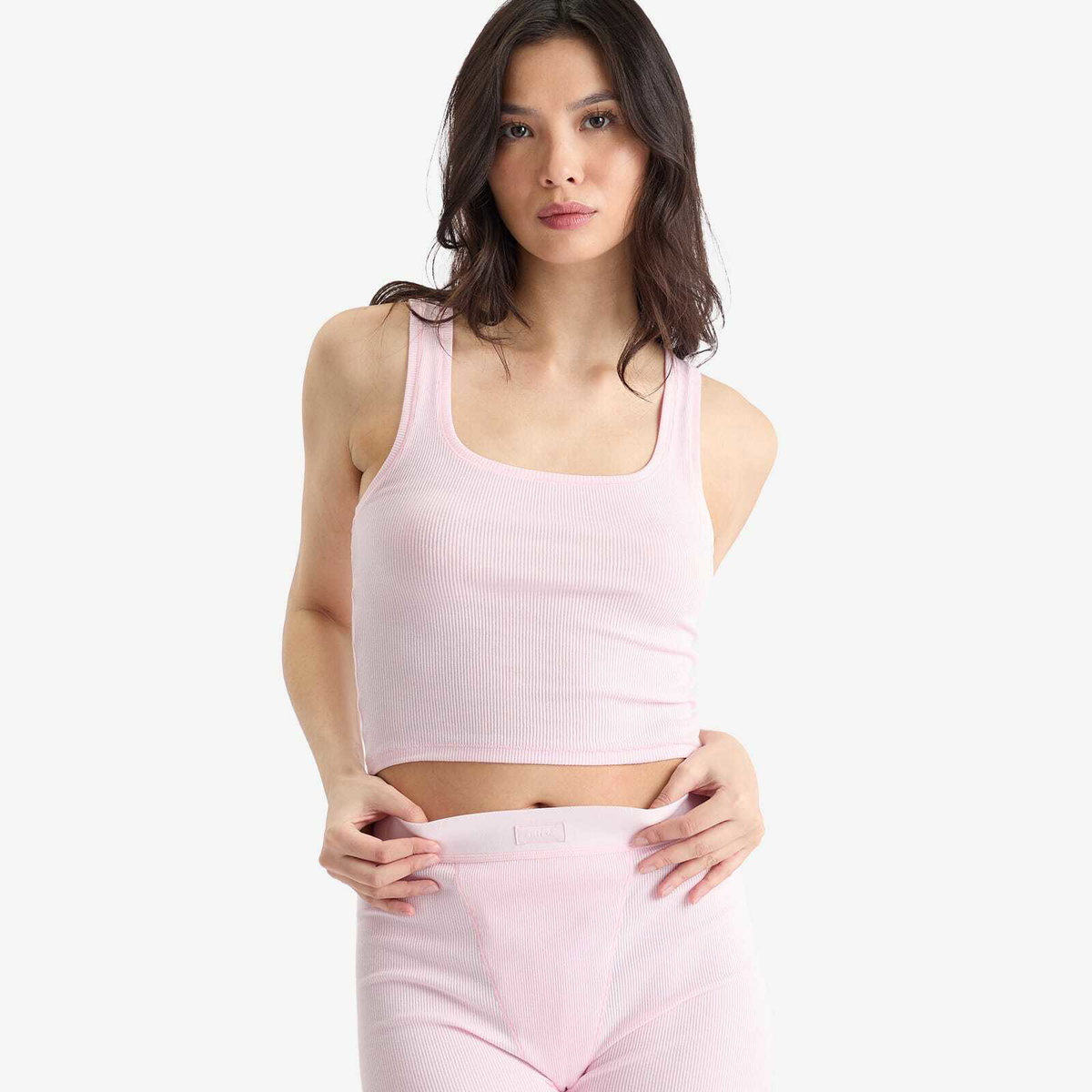 SKIMS Women's Cotton Rib Tank in Cherry Blossom