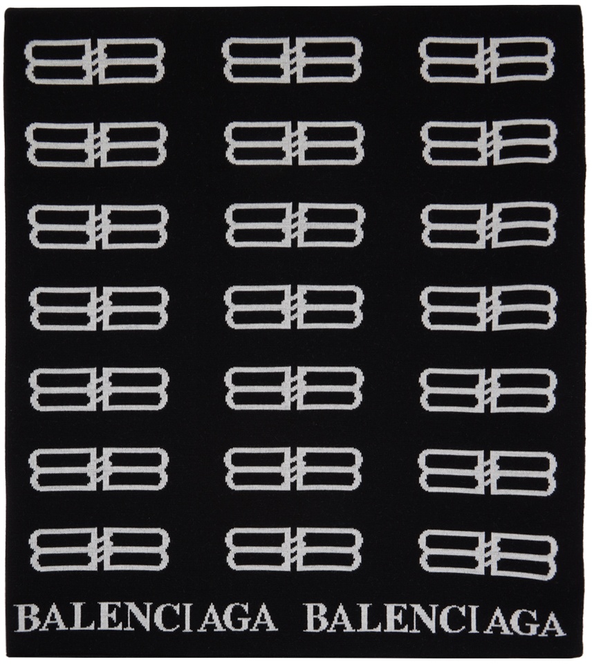 Photo: Balenciaga Black BB Icon Blanket Scarf