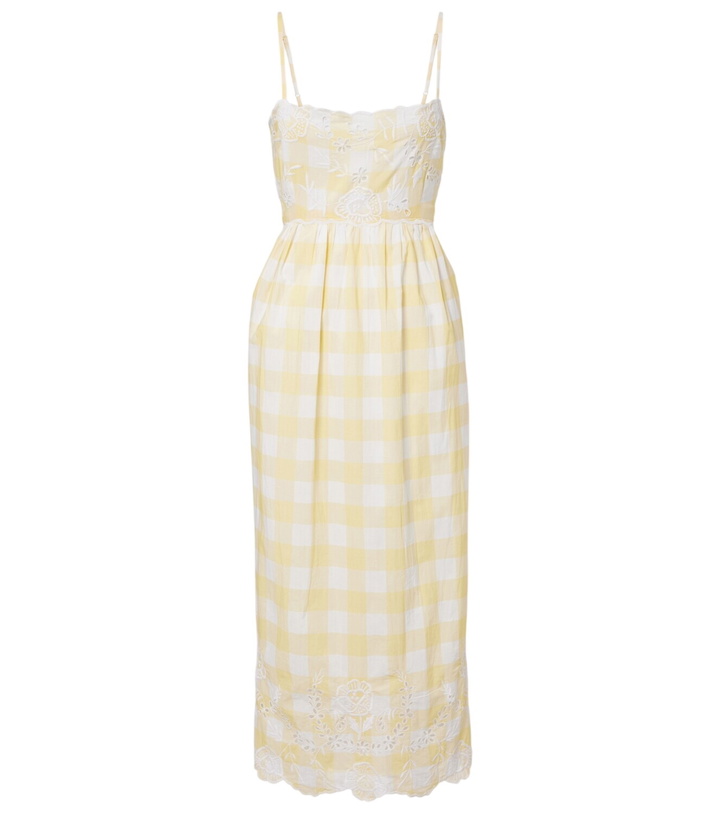 Photo: Juliet Dunn Embroidered checked cotton midi dress
