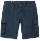 120% - Linen Cargo Shorts - Blue