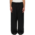 Y-3 Black Wool Straight Leg Trousers
