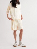 Jungmaven - Lounge Wide-Leg Tie-Dyed Hemp and Organic Cotton-Blend Jersey Drawstring Shorts - Orange