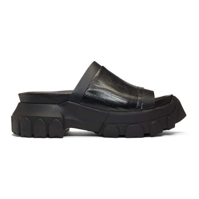 Rick Owens Black Tractor Slides