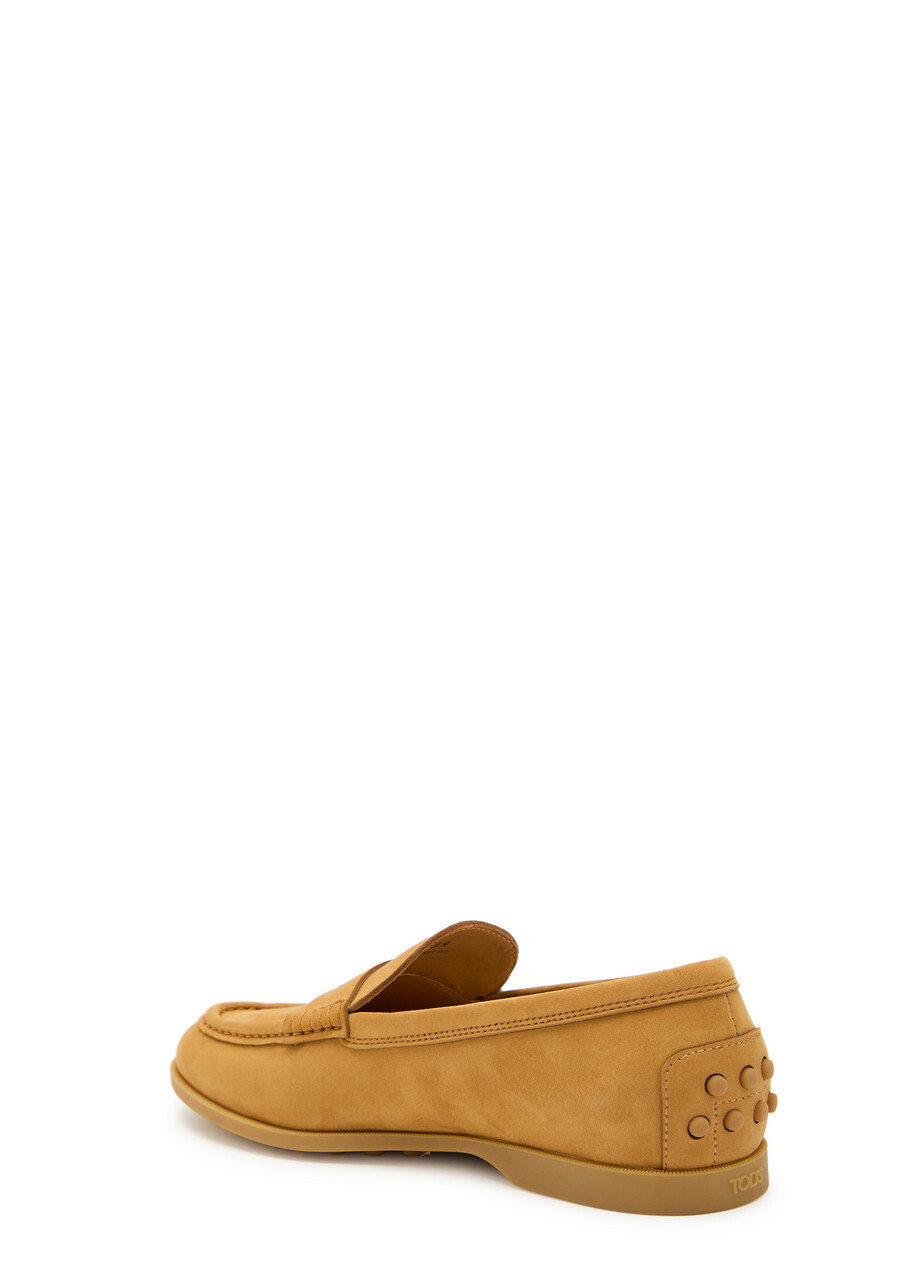 Tods Gomma Leggero Nubuck Loafers Tan