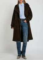 Aaron Esh Double-breasted Suede Trench Coat Brown
